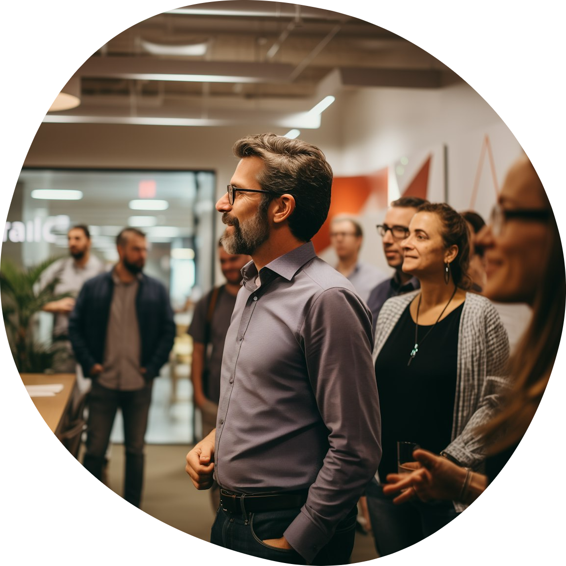 Professional team working together